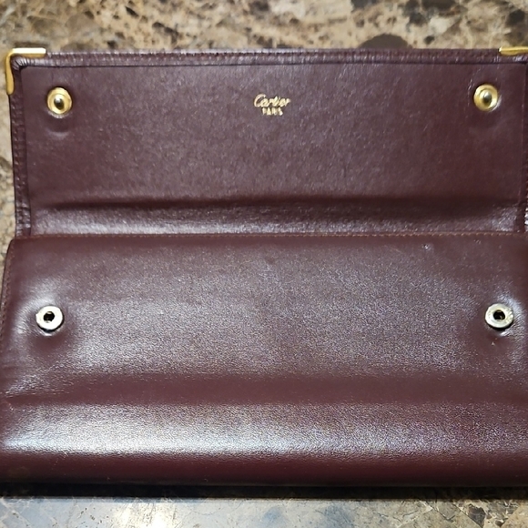 Vintage Cartier Signature Trifold Kisslock Checkbook Holder Wallet - Picture 4 of 12